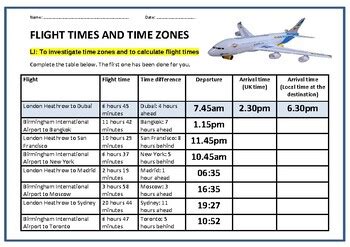 Flight Time Zones